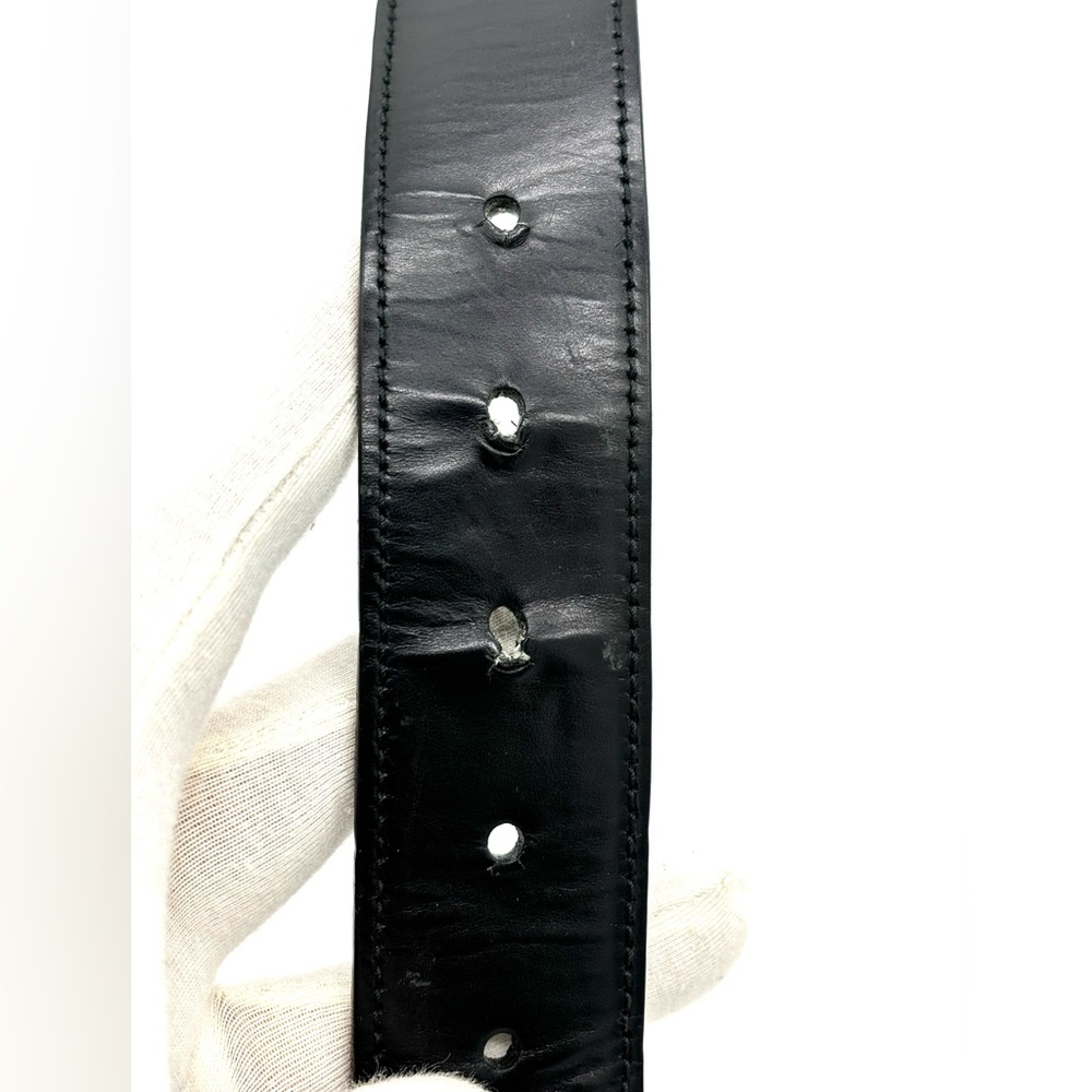 Prada Vintage Claw Buckle Black Leather Belt - Picture 10 of 12